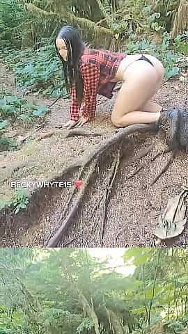 Hawt And Sexually excited Hiker Strolls Throughout The Forest In Her Strap ????????????