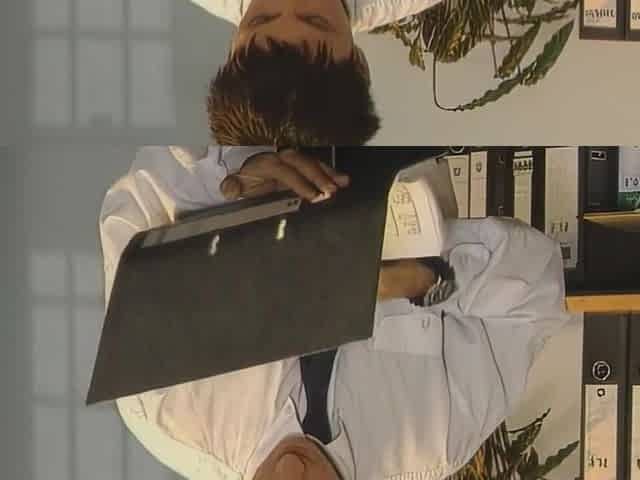 In the office, the secretary bows over and the boss falls for it.