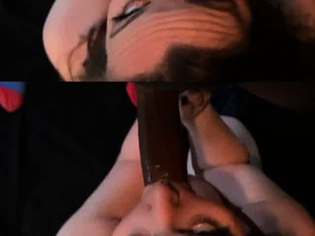 Big tit brunette sucks a big cock POV