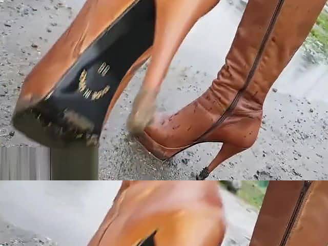 Dirty boots cleaning