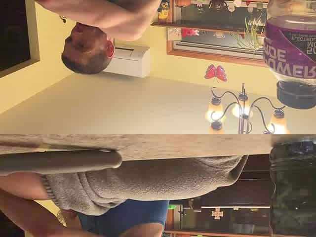 Bend Emo Girl Over Kitchen. Stool in Bright Airy Kitchen Dirty Talk Whole Time