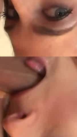 Brunette Cutie Strips and Crawls Into a Room Full of Men Horny for Face Fucking