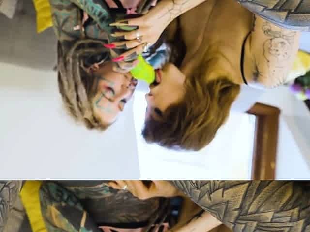 POV Alt punk Teen Girls Share Inked Cock