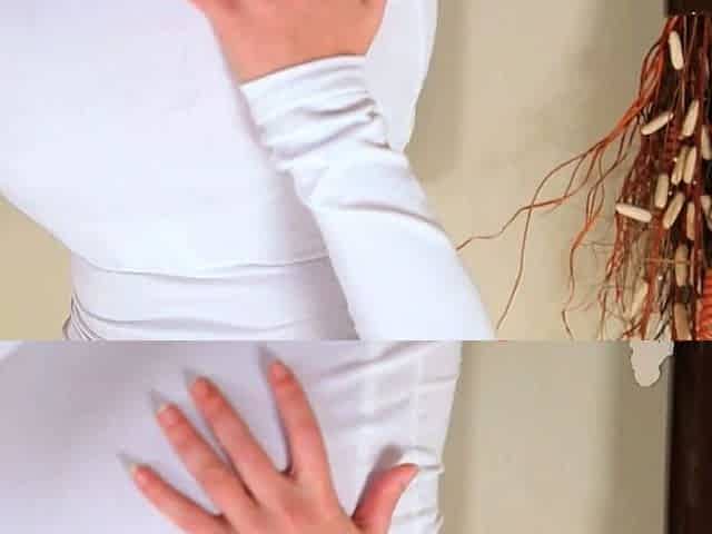 Hot Brunette In Stockings Masturbates Hard