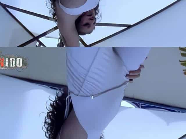 Alys Rebel: Photos with Young French Girl Alys Rebel in Super Sexy White Jumpsuit