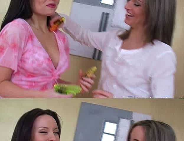 Naughty brunette lesbian teens teasing sweet pussies on cam