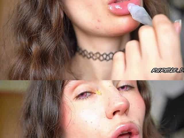 Wet Messy Lipgloss Layers and Pouting Kisses