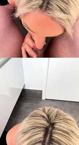Amateur Blonde Gives A Handjob POV
