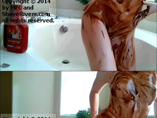 Moist and impure syrup overspread blond teen