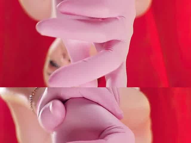 ASMR with face touch, nitrile medical gloves, removing make up