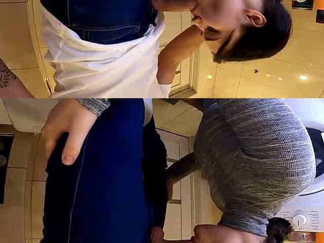 Big Cock Blowjob in the Guest Toilet by Amateur Teen Babe