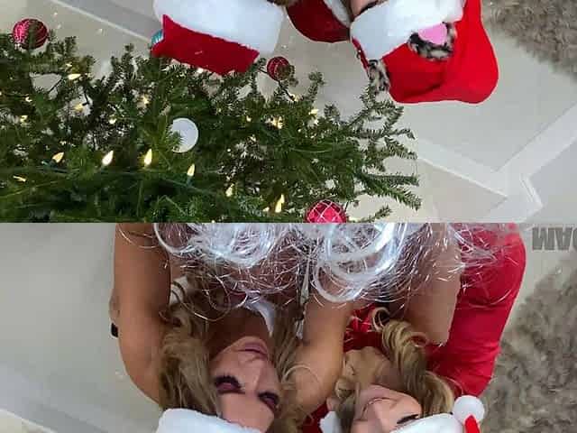 Christmas Threesome with Aj Applegate and Kelsi Monroe