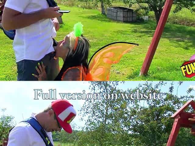 FunSize Teens - A Small Cosplaying as a Pokemon is Drilled Outdoor