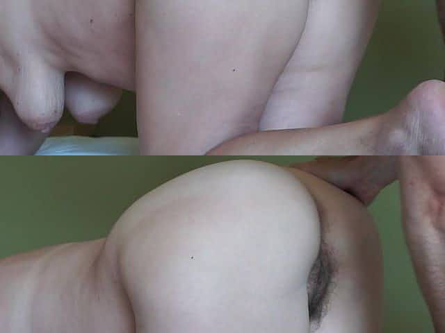 I fucked my wife's hairy cunt by putting her booty up