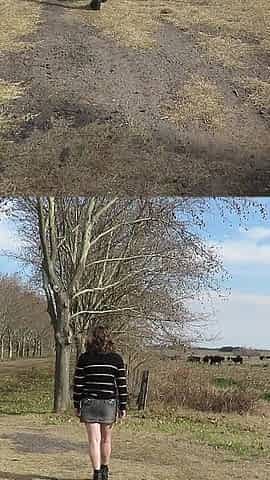 Walking Nude Through the Countryside. Mature Shy Amateur Blonde Strips Naked.