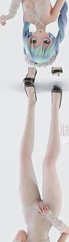 [mmd] Miku Aoa-excuse Open One-piece White Silk Pussy Exposed Thrusting
