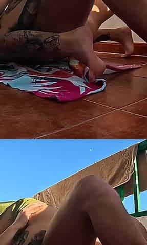 Sex on the Balcony Turns Into Hard Fuck and Creampie in the Bedroom