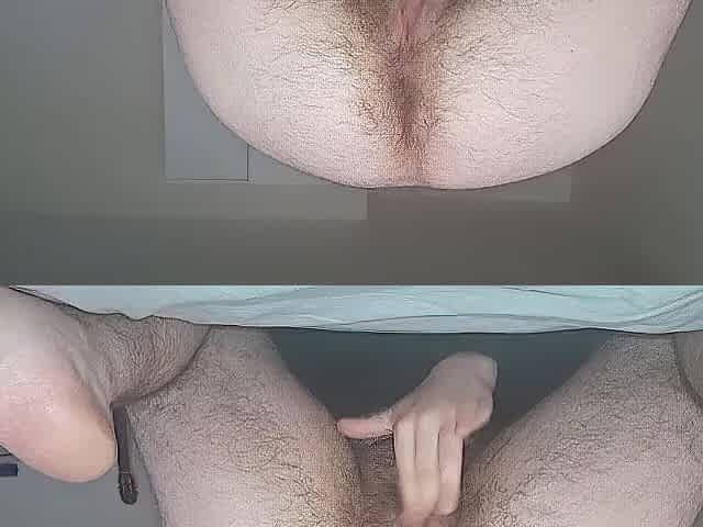 on my knees and edging myself playing with my twat