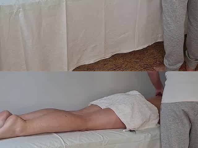 cuckold wife got a real creampie from masseur stranger