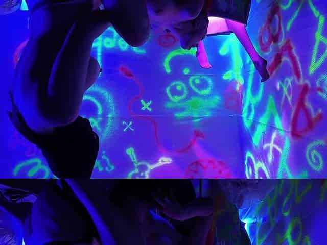 Trashy Neon Girl on Girl Strap Om Fuck