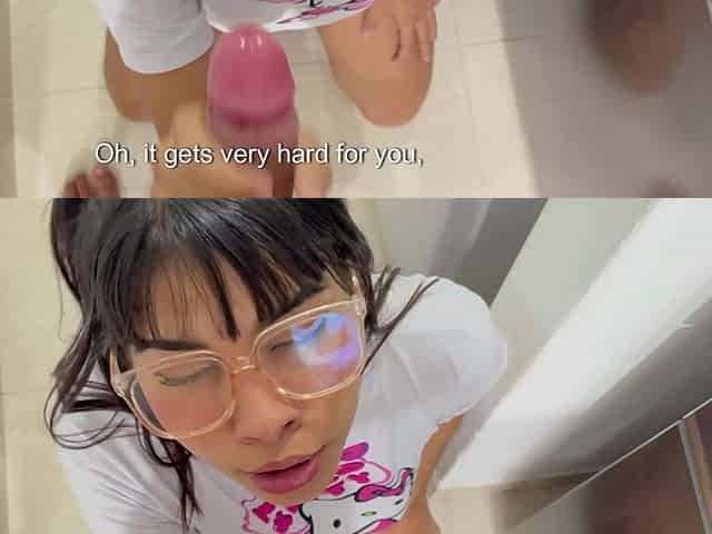 My Big Ass Stepsister Loves to Rub Her Sexy Tongue Piercing on My Huge Penis Until I Cum on Her Pretty Face.