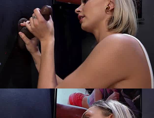 Blonde cutie Chloe Temple gets creampied through a gloryhole