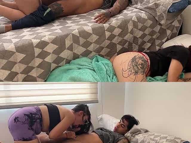 Thick Latina Step Sis Rides Stepbro Hard While Roommate Sleeps