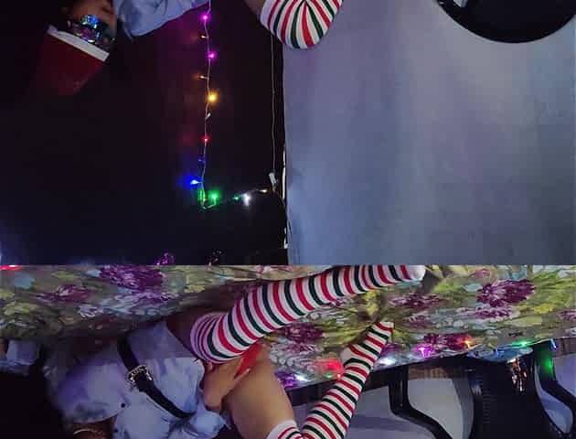 The Busty Woman Is Very Excited for the Christmas Parties. She Is Wearing Sexy Lingerie