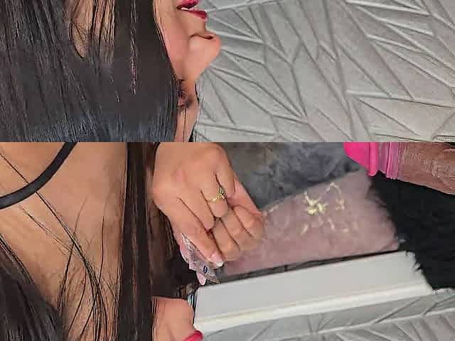 Sucking a lot cum