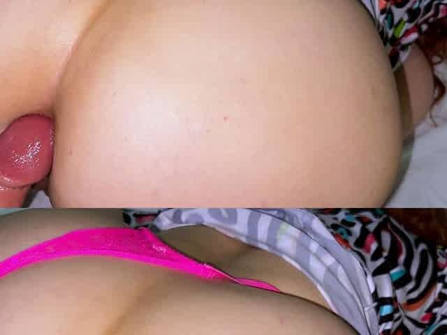 A stepmom with a big ass and big tits gave her stepson a