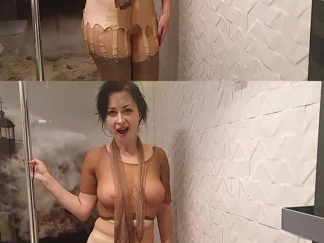 Squirt And Nylon Encasement - fetish amateur solo masturbation