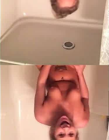 Blonde Amateur Teen Masturbating in the Shower