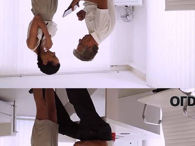 Aged dude can't resist his young attractive secretary in pervy ways