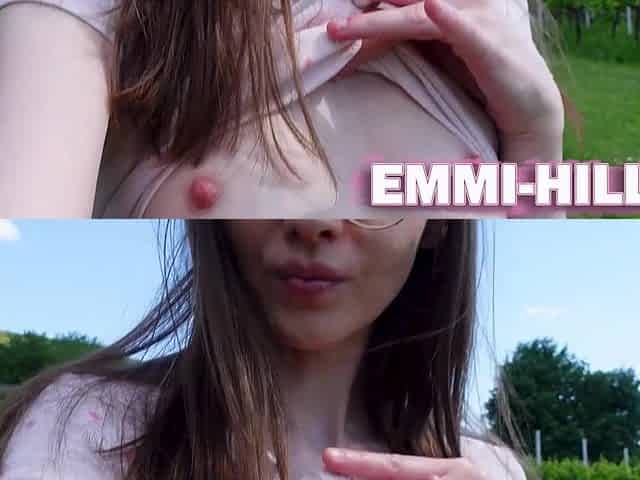 brunette hair fingering leads to raw orgasm in the woods emmihill