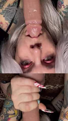 Double Dildo Sloppy BJ