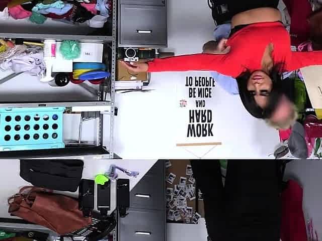 Anal drilling of Latina cougar thief caught on spy cam