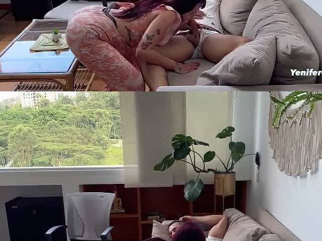 A Pretty Latin Lady Came Home And Cheered Up Her Boyfriend With A Juicy Blowjob And Anal Sex