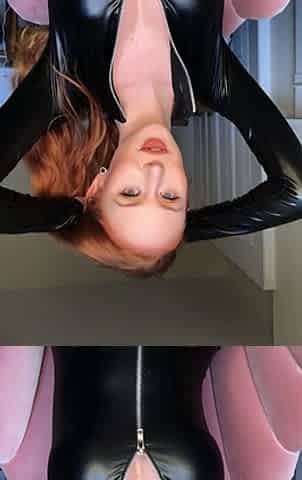 Solo redhead babe masturbates close up with food and toys