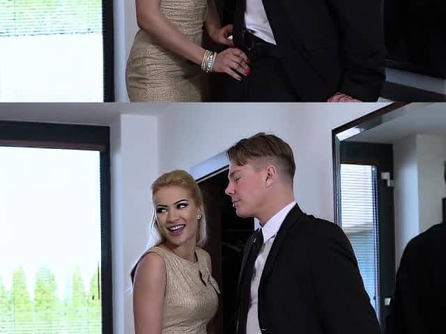 Glamkore Cherry Kiss fucks her husband and his assistant