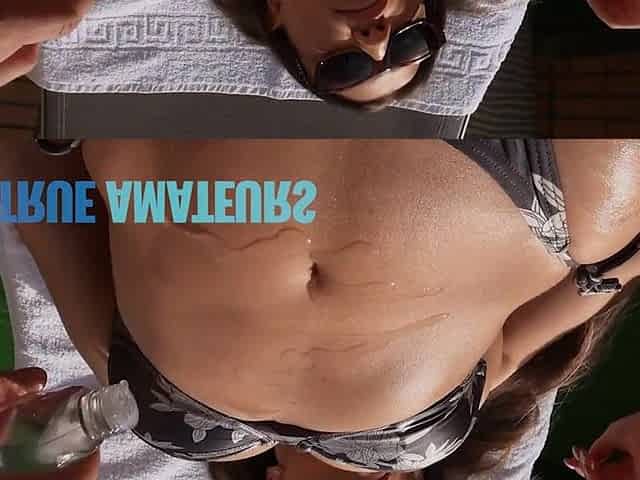 TRUE AMATEURS - Fucking Kriss Gets Surprised With A Large Shlong Whilst Tanning At The Pool