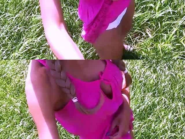 Amateur teen outdoor solo play