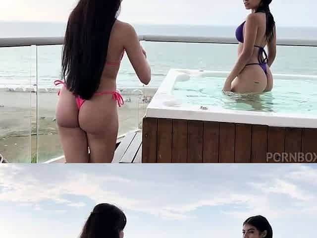 Gorgeous lesbian teens ass fingering and rubbing wet pussies