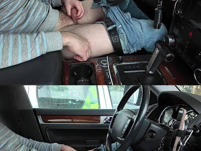 ASMR loud groans. I didn`t masturbate for two weeks. Risky public wank in a car in a town parking