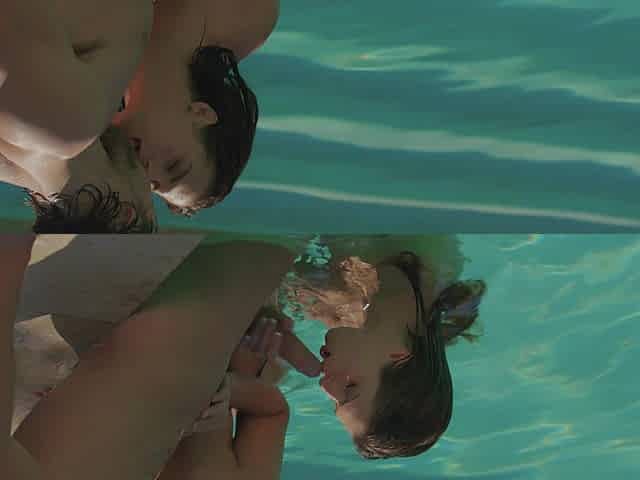 Hot threesome sex of Jean Val Jean and Keisha Grey by the pool
