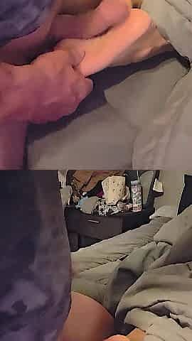 Surprised foot session and hugh cum dump on soles