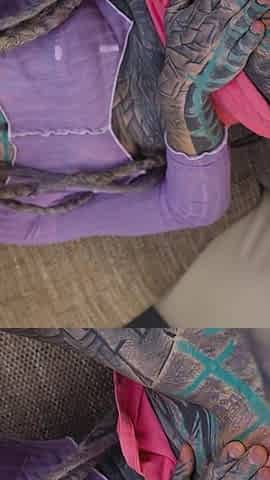 Tattooed Hippie's Anal Fucking with Big Toy and Get Fuck by Real Big Cock