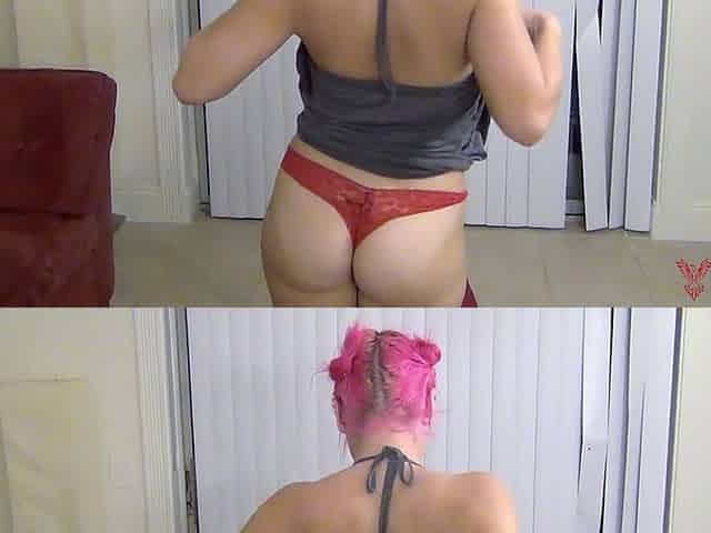 Eve Wonder's Living Room Wand Fuck: Red Thong Masturbation & Close-up Cumming