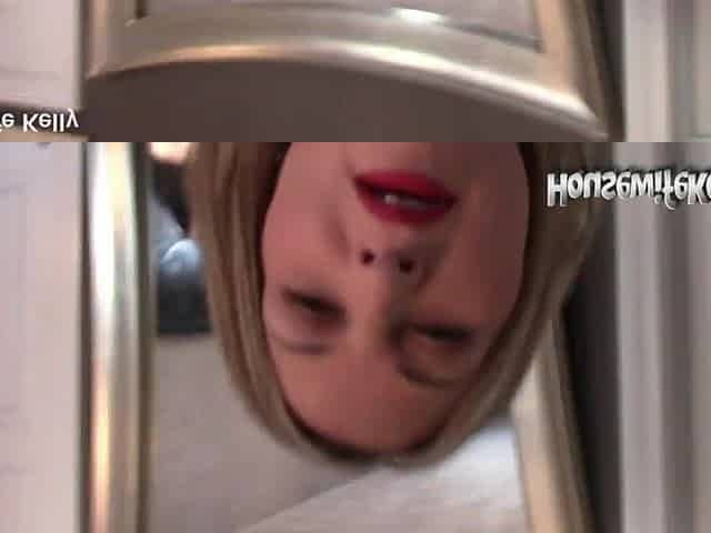Hot wife in crimson red lipstick sucks jock and swallows a large load