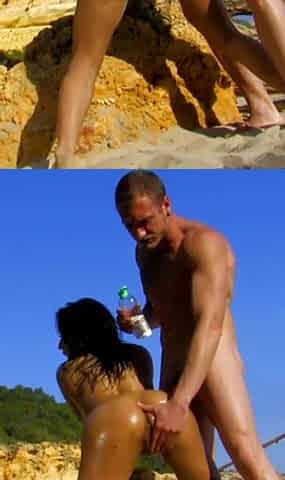 Brunette goddess fucking on the beach