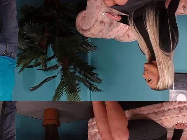 Blonde MILF fingering and watching BBC
